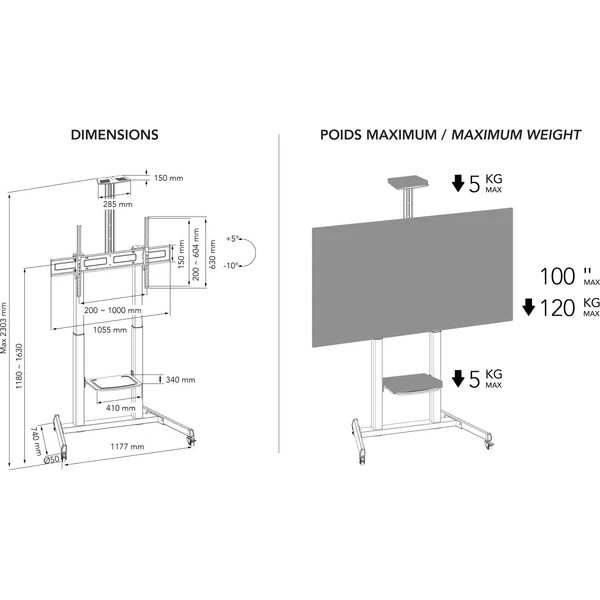 Norstone Vision Max - Support sur roulettes