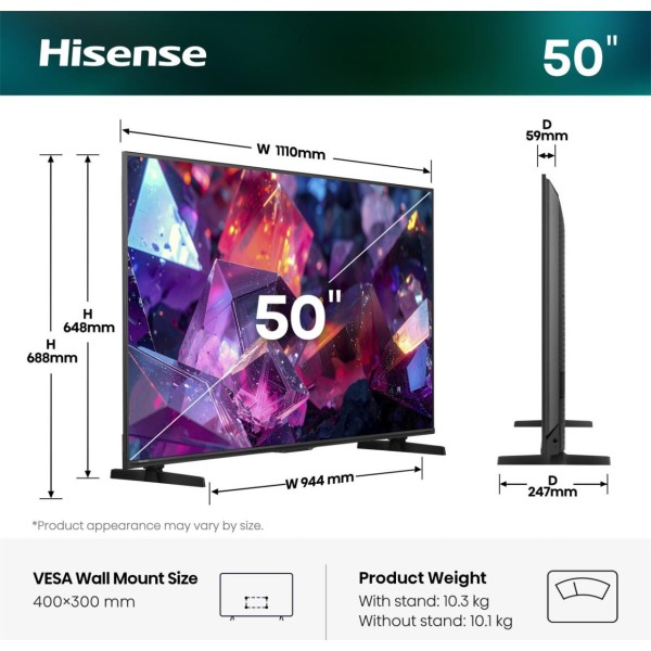 HISENSE 50E7S PRO 2026 -TV QLED 4K 126cm