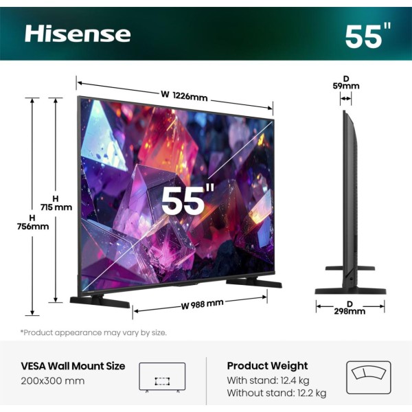 HISENSE 55E7S PRO 2026 -TV QLED 4K 139cm
