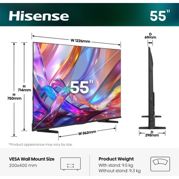 HISENSE 55E7S - TV QLED 4K UHD 2026