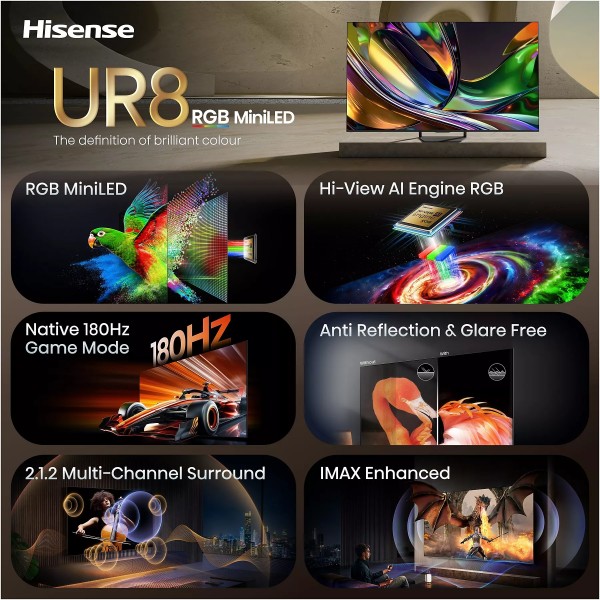 HISENSE 75UR8S 2026 - TV RGB MINILED 4K 189cm