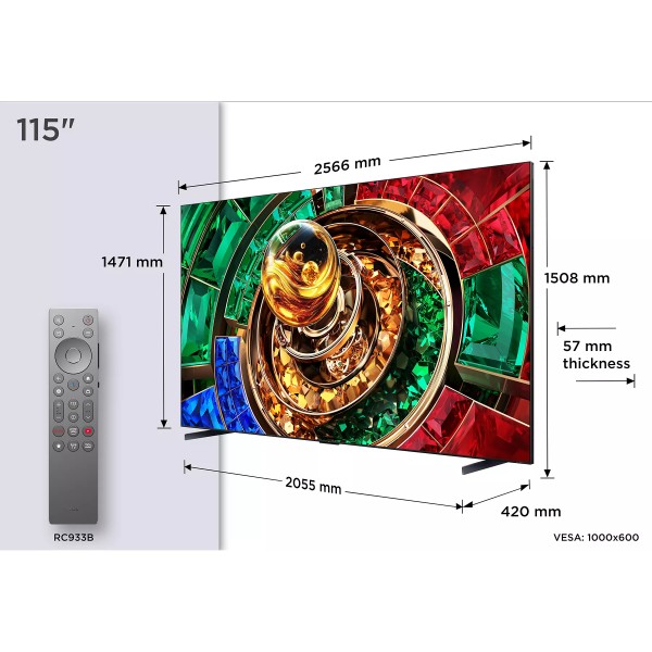 TCL 115RM9L 2026 - TV RGB Mini-LED 4K 291cm