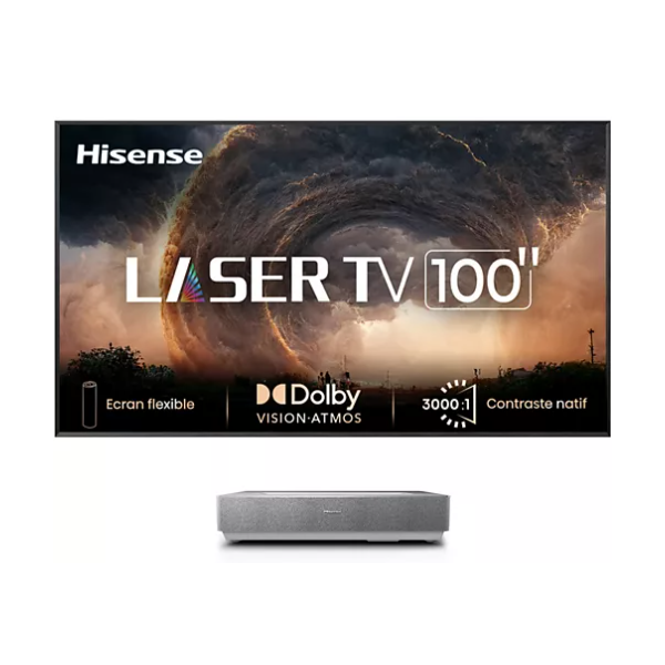 Vidéoprojecteur home cinéma HISENSE 100L5ND Laser TV + écran ALR FRESNEL