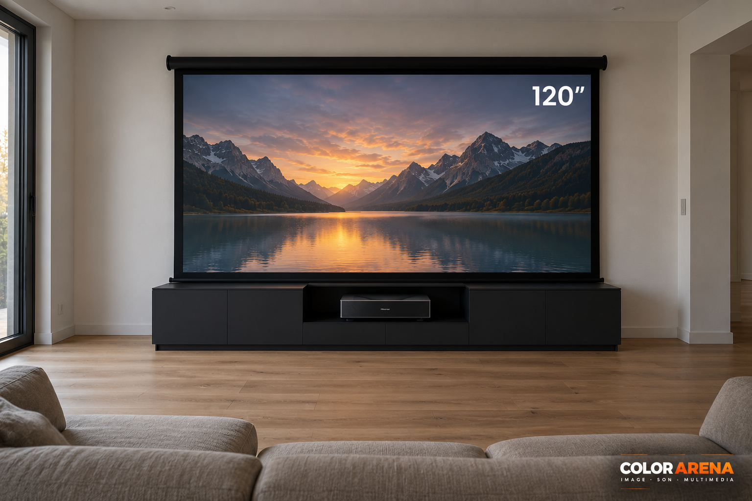 Visualisation sur mesure d'une installation home cinéma dans un intérieur